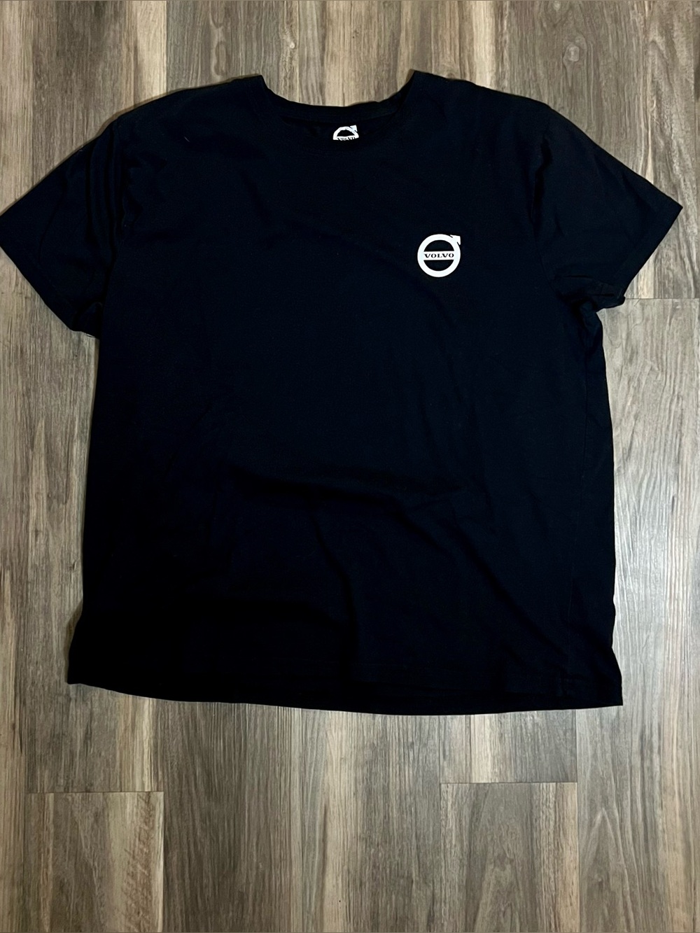 Official Volvo Logo Graphic Print Crew Neck T-shirt Size XL Black Cars